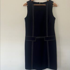 Tommy Hilfiger Navy Blue Sheath Dress Contrast Stitch Size 6